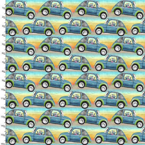 "Road Trippin'"-KOALAFIED DRIVER MULTI by Connie Haley for 3 Wishes Fabric