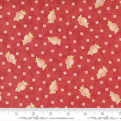 "Stitched"-Persimmon Small Floral by Fig Tree And Co for Moda