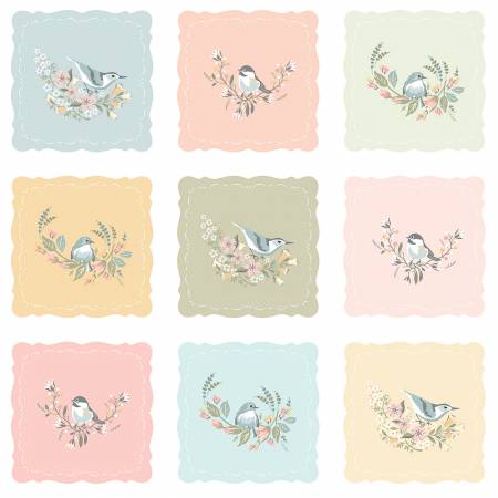 "Songbird Serenade" Multi Songbird Hankies by Sheri McCulley for Poppie Cotton