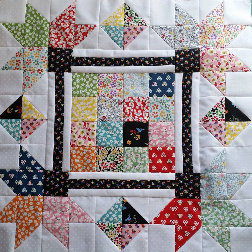 Mini Quilt using Hope Chest 2 fabrics with a pattern from Carried Away Quilting.  Both her patterns and the Penny Rose fabrics in the shop!