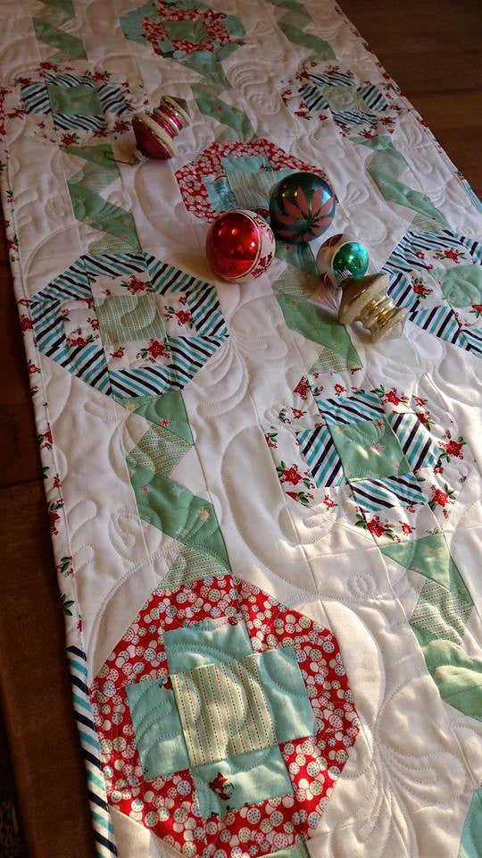 Ribbon Play Table Runner pattern by Taunja Kelvington, now available in a kit!