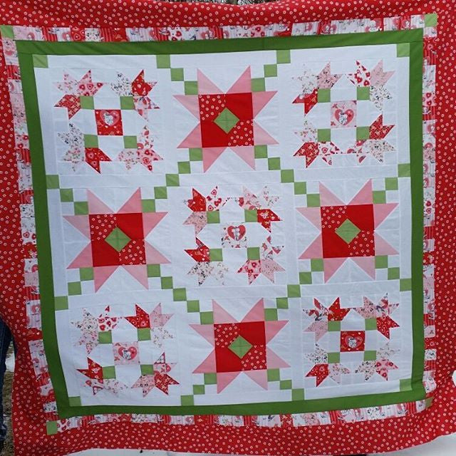 Purely Petals Kewpie Love Quilt Kit by Taunja Kelvington of Carried Away Quilting