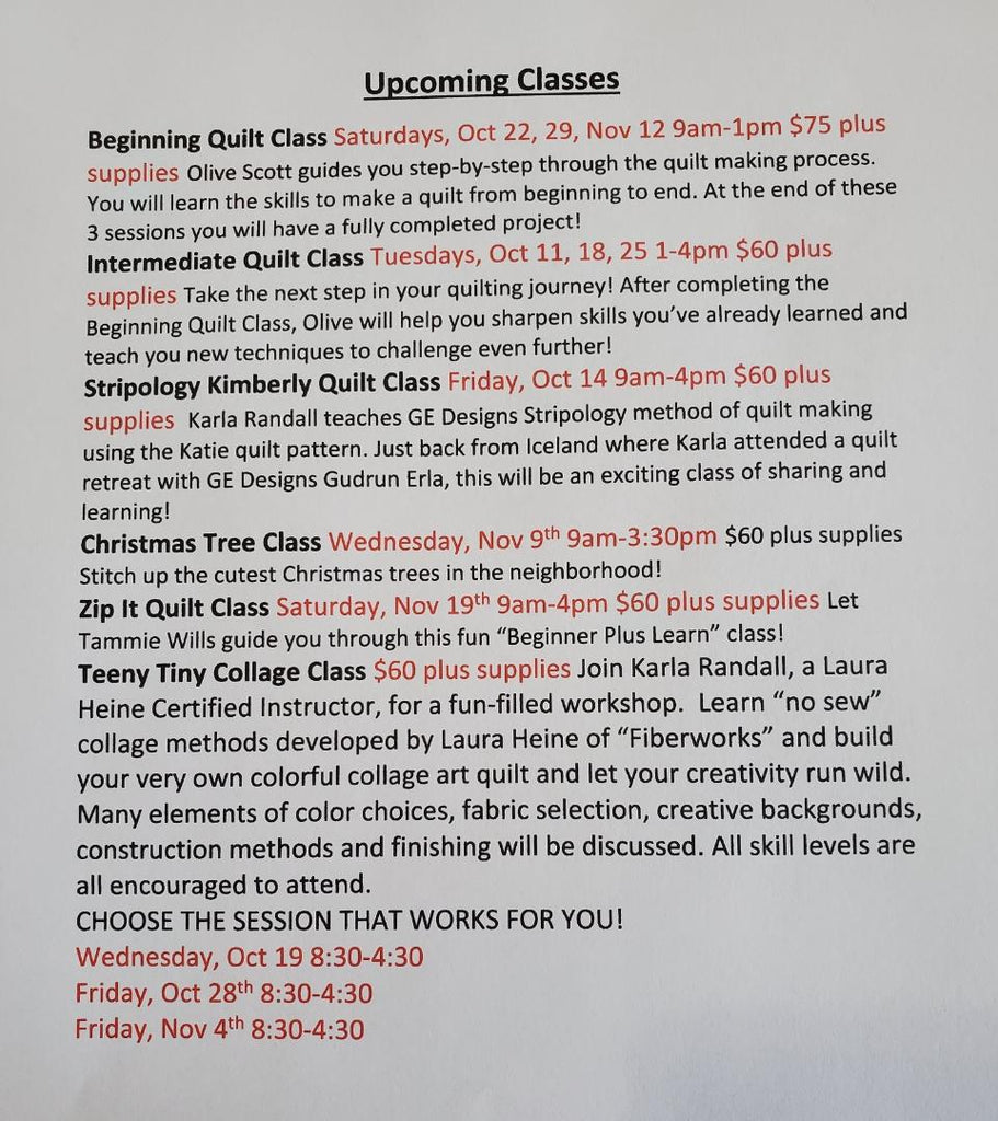 Current Classes!