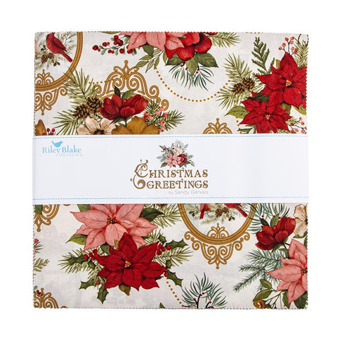 "Christmas Greetings" 10" Stacker By Sandy Gervais For Riley Blake