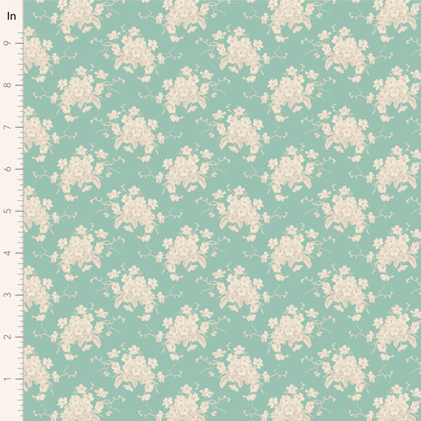"Sunday Brunch"- White Flower Teal by Tone Finnanger for Tilda