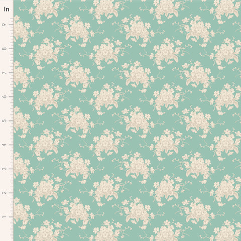 "Sunday Brunch"- White Flower Teal by Tone Finnanger for Tilda