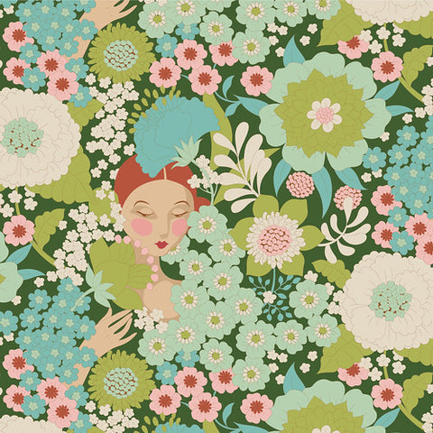 "Wallflower"- Wallflower Green by Tone Finnanger for Tilda