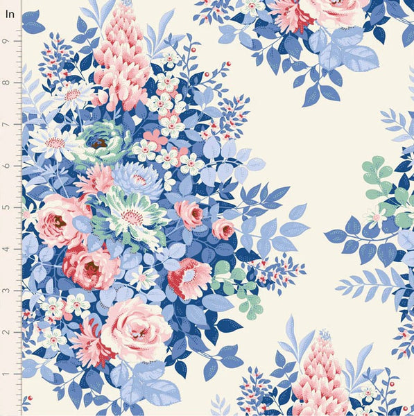 "Something Blue" Whimsyflower Cream by Tone Finnanger for Tilda