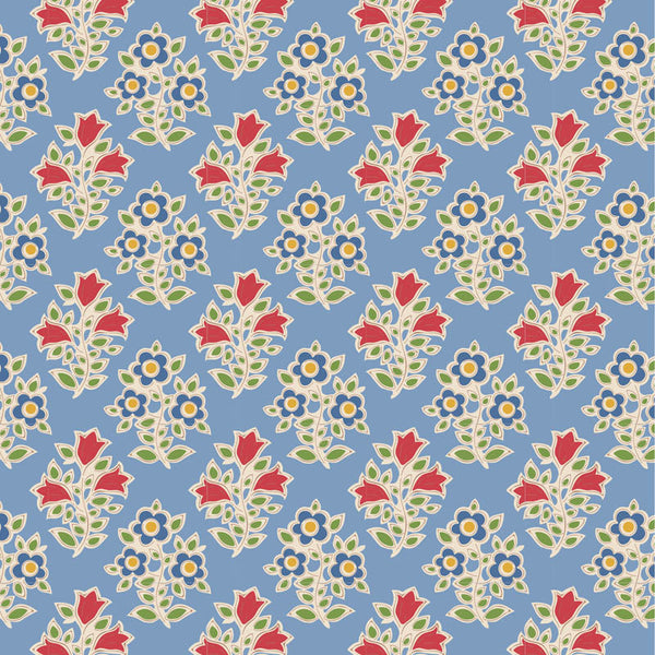 "Jubilee"- Farm Flowers Light Blue by Tone Finnanger for Tilda