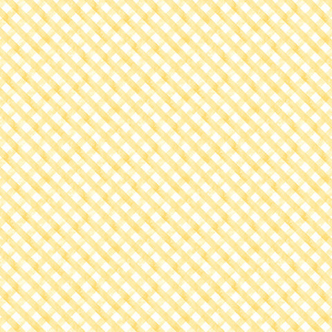 "Garden Tea" Garden Plaid Yellow by Nicole Decamp  for Benartex