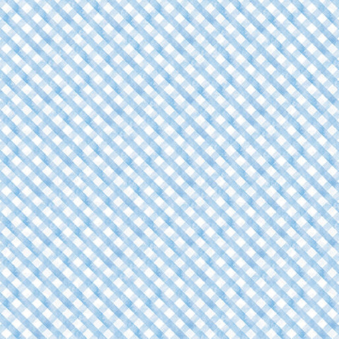 "Garden Tea" Garden Plaid Blue by Nicole Decamp  for Benartex