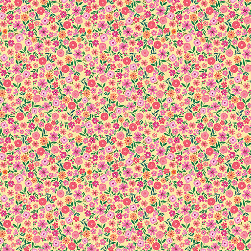 "Peaches & Cream" In Bloom Yellow by Kari Mathews for Benartex