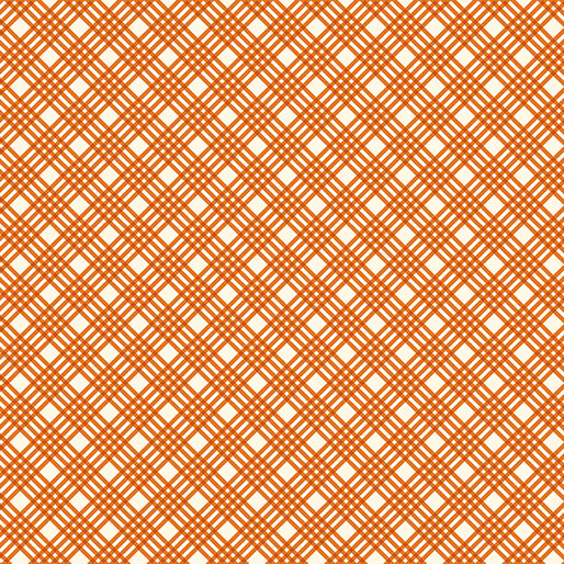 "Hello Pumpkin"Crisp Plaid Orange by Cherry Guidry for Benartex