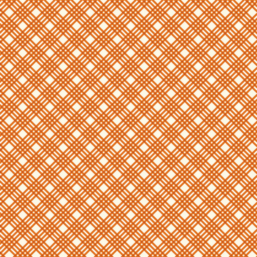 "Hello Pumpkin"Crisp Plaid Orange by Cherry Guidry for Benartex