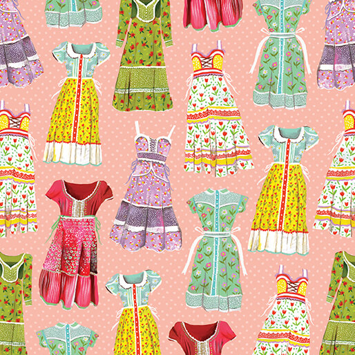 "A Prairie Heart" Prairie Dresses Lt.Peach Jam by Katie Daisy for Benartex