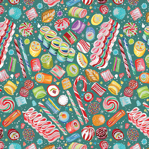"Magical Season" Magical Sweets Teal/Multi by Katie Daisy for Benartex