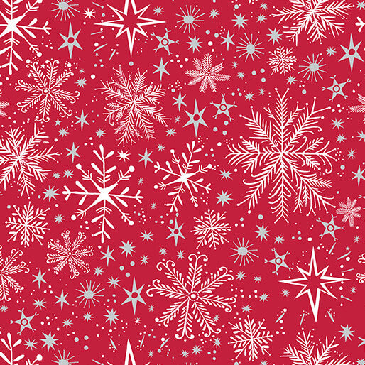 "Magical Season" Snow Frost Red by Katie Daisy for Benartex