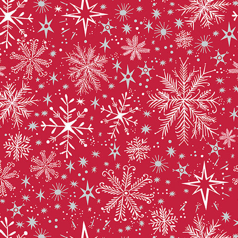 "Magical Season" Snow Frost Red by Katie Daisy for Benartex