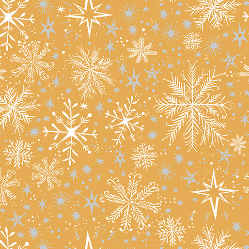 "Magical Season" Snow Frost Gold by Katie Daisy for Benartex