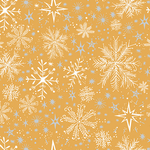 "Magical Season" Snow Frost Gold by Katie Daisy for Benartex