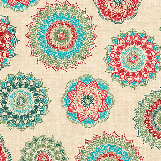 "Winter Haven" Frosty Medallion Multi by Rachel Rossi Designs for Benartex