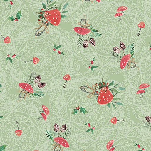 "Winter Haven" Forest Gathering Medium Sage by Rachel Rossi Designs for Benartex