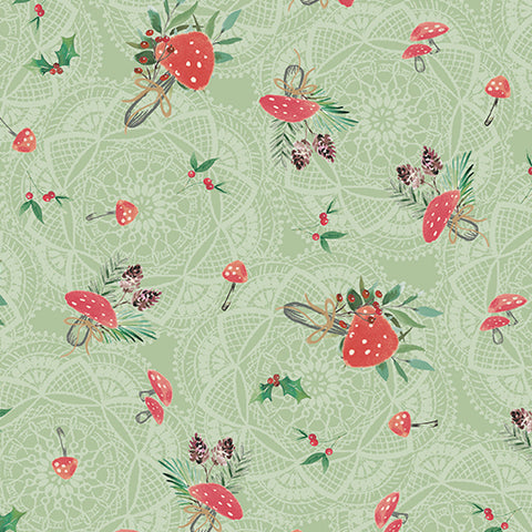 "Winter Haven" Forest Gathering Medium Sage by Rachel Rossi Designs for Benartex