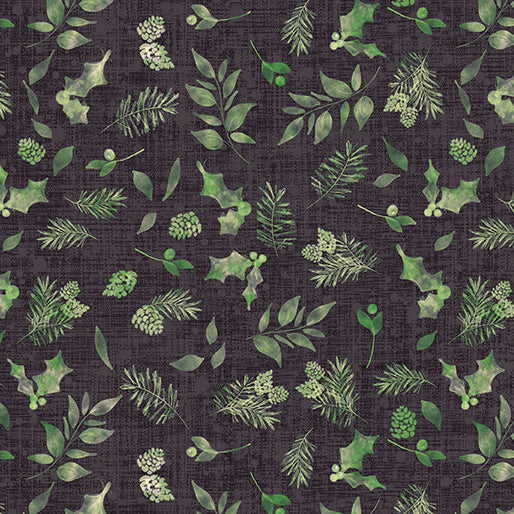 "Winter Haven" Forest Floor Charcoal by Rachel Rossi Designs for Benartex
