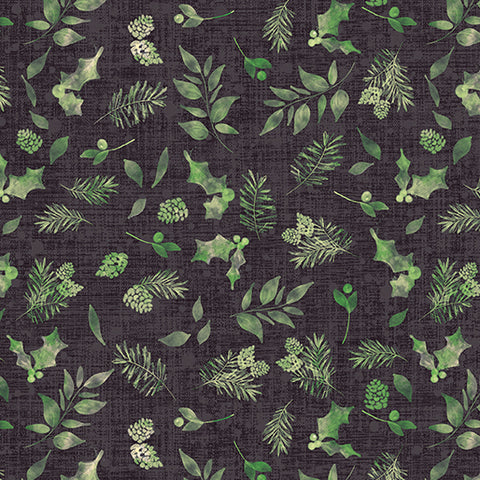 "Winter Haven" Forest Floor Charcoal by Rachel Rossi Designs for Benartex