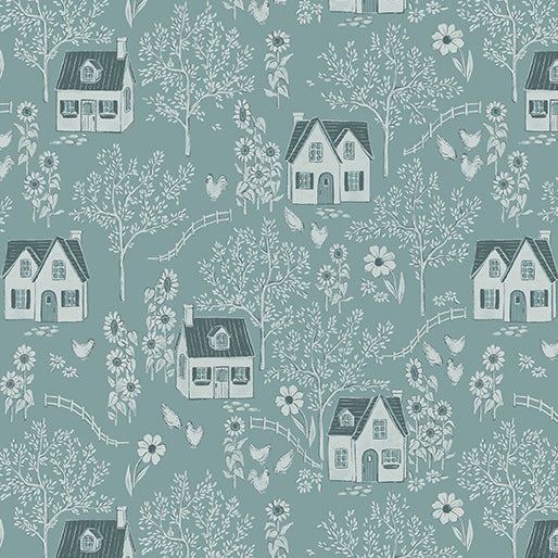 "Heirloom Garden" Tonal Blue by Fox and Fables for Benartex