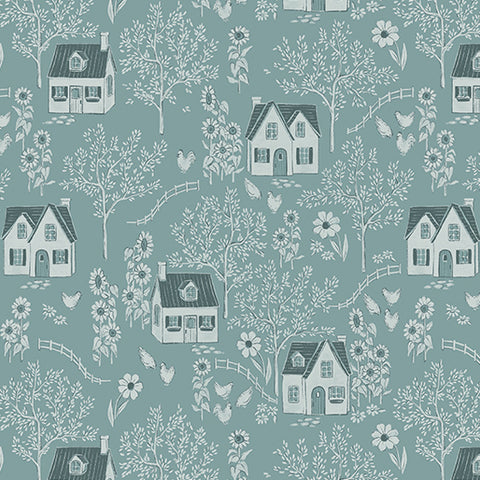 "Heirloom Garden" Tonal Blue by Fox and Fables for Benartex