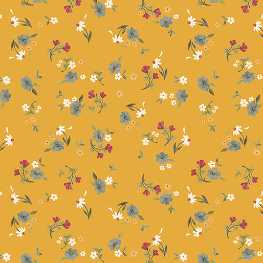 "Heirloom Garden" Heirloom Floral Yellow by Fox and Fables for Benartex