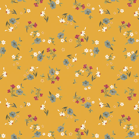 "Heirloom Garden" Heirloom Floral Yellow by Fox and Fables for Benartex