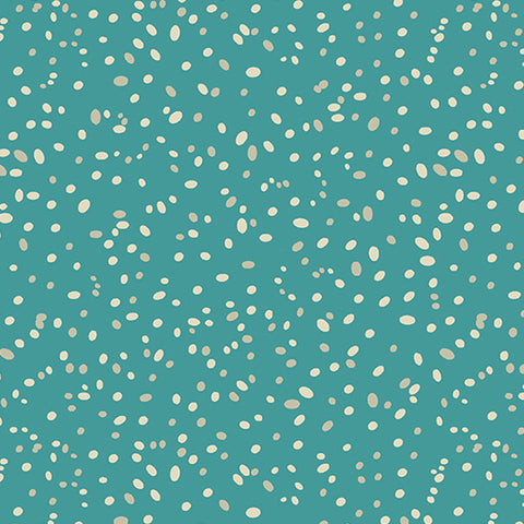 "Peaches & Cream" Sow Sweetly Medium Teal by Kari Mathews for Benartex