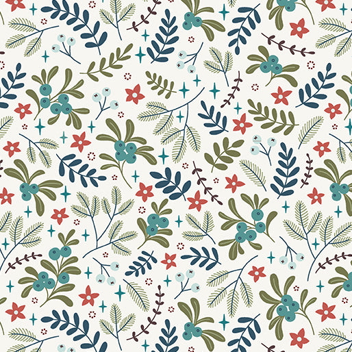 "Holly & Hearth" Hearth Birch by SHELLEY CAVANNA for Benartex