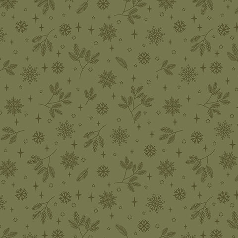 "Holly & Hearth" Flurries Evergreen by SHELLEY CAVANNA for Benartex