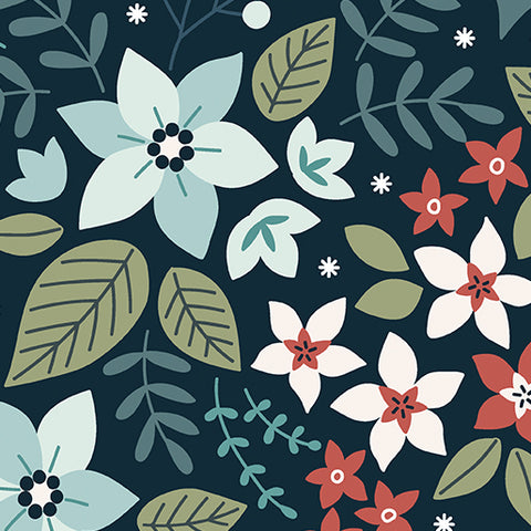 "Holly & Hearth" Holly Midnight Wideback by SHELLEY CAVANNA for Benartex