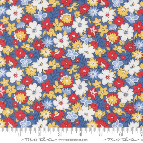 "30's Playtime 2025"-Bouncy Floral Bluebell by Linzee McCray for Moda