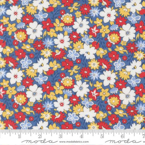 "30's Playtime 2025"-Bouncy Floral Bluebell by Linzee McCray for Moda