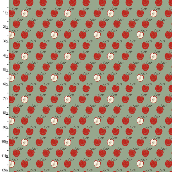 "Little Foot Farm"-TO THE CORE GREEN by 3 Wishes Fabric