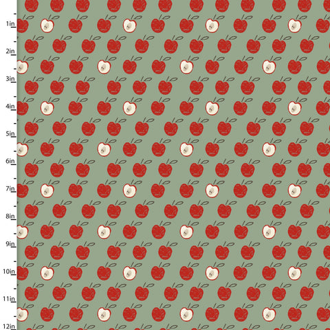 "Little Foot Farm"-TO THE CORE GREEN by 3 Wishes Fabric