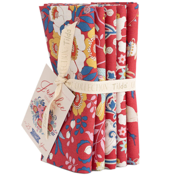 "Jubilee"- Red 5 piece Fat Quarter Bundle