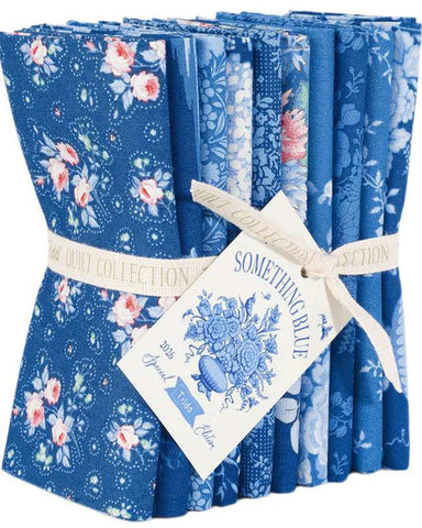 "Something Blue" Fat-Quarter-Bundle-10-fabrics-Dark 21x19 by Tone Finnanger for Tilda