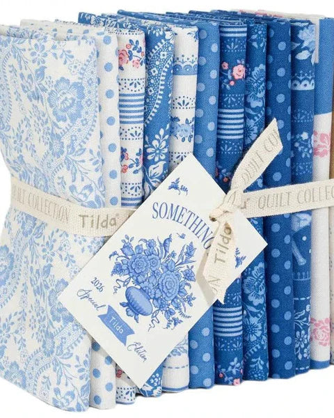 "Something Blue" Fat-Quarter-Bundle-12-fabrics-Blenders 21x19 by Tone Finnanger for Tilda