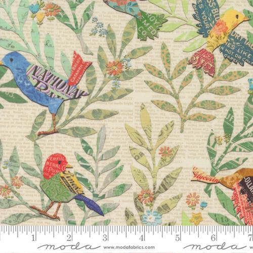 "Paper Hamlet"-Birdy Novelty Multi by Cathe Holden for Moda