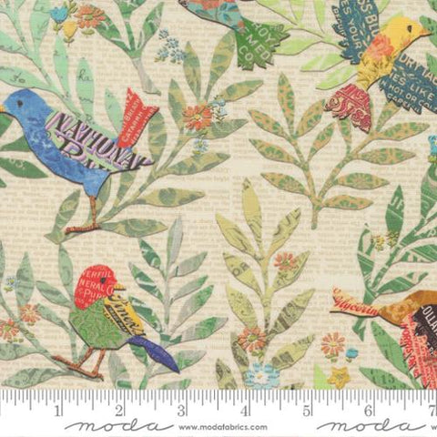 "Paper Hamlet"-Birdy Novelty Multi by Cathe Holden for Moda