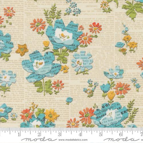 "Paper Hamlet"-Florals Newspaper Paper by Cathe Holden for Moda