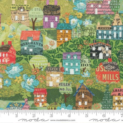 "Paper Hamlet"-Landscape Collage Sprout by Cathe Holden for Moda
