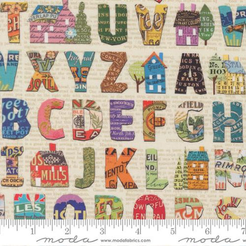 "Paper Hamlet"-Alphabet Text Paper by Cathe Holden for Moda