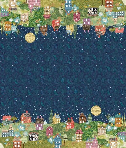 "Paper Hamlet"-Double Border Midnight by Cathe Holden for Moda